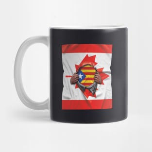 Catalonia Flag Canadian Flag Ripped - Gift for Catalan From Catalonia Mug